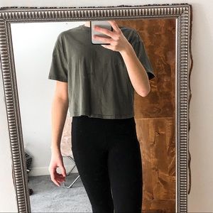 Cropped green shirt